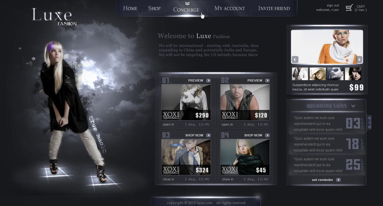 〓 埃及优秀网页设计师:LUXE品牌服饰酷站截图欣赏::当前为类型:::欧莱凯图库素材酷图