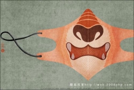 中国创意卡通平面口罩:H1N1“猪流感”