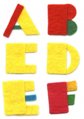 澳大利亚Fuzzy - Font地毯布匹设计的五彩缤纷字体