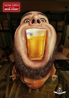 欧美Open New Beer Point Pub酒杯平面广告-打开新的酒吧点啤酒