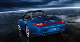 保时捷911-carrera-4s-cabriolet蓝色跑车摄影