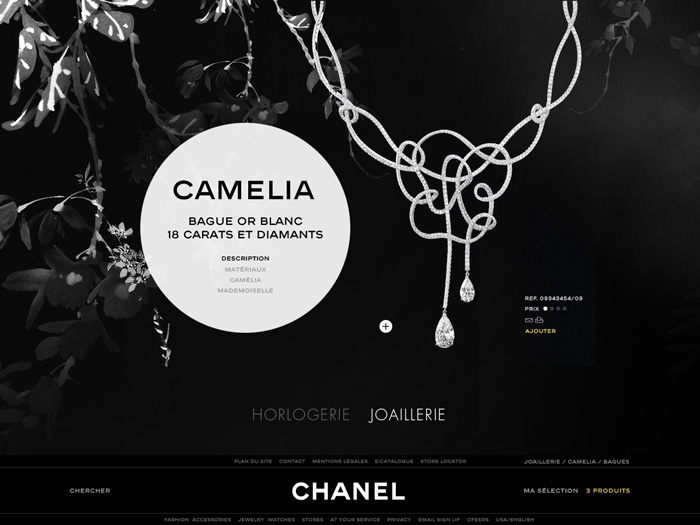 〓 法国CHANEL首饰奢侈品酷站截图:当前为类