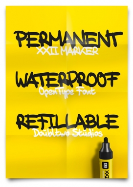 欧美XXII Marker - Font漂亮黄黑搭配组合字体设计