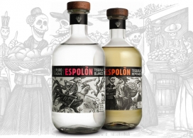 法国Espolón Tequila Blanco龙舌兰酒插画艺术