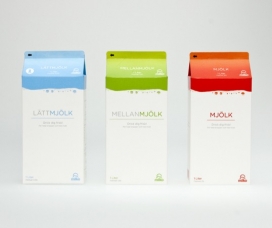 瑞典Milko米尔克斯科牛奶时尚彩色包装设计欣赏