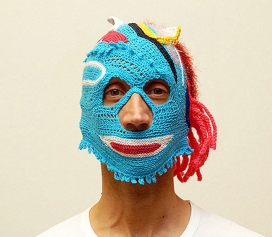 意大利口罩钩针艺术家阿尔Lanzini的针织毛线面具