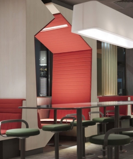 快餐业巨头麦当劳-法国各地的餐厅内饰的重新设计