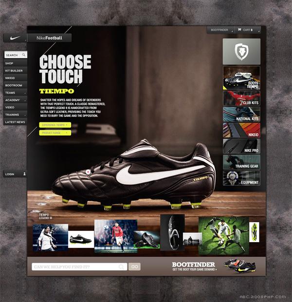 Nike Bootroom-耐克足球运动系官方网站设计欣