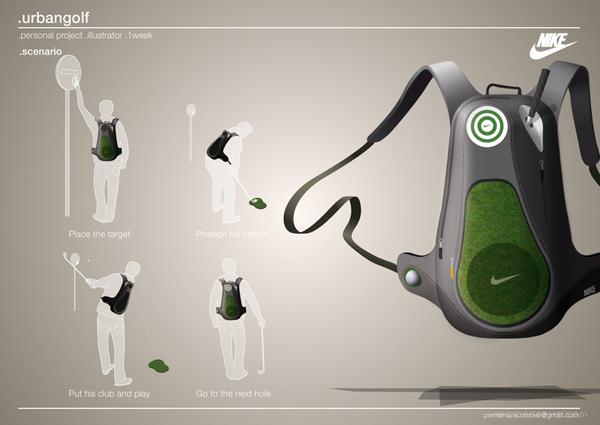 :耐克BackPack高尔夫球杆背包设计-法国Pierr
