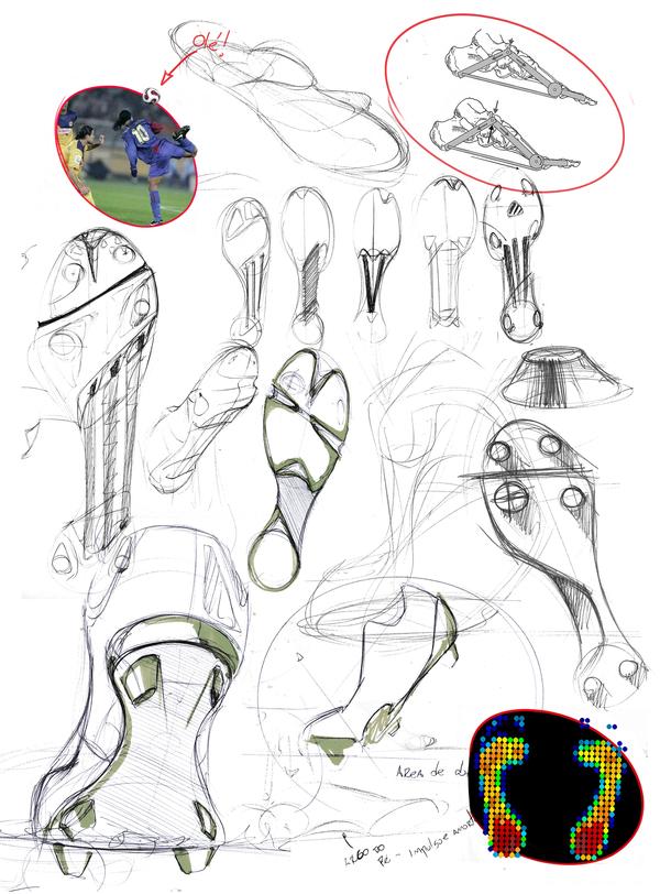 〓 阿迪达斯Biomecanik概念足球鞋手绘稿子草