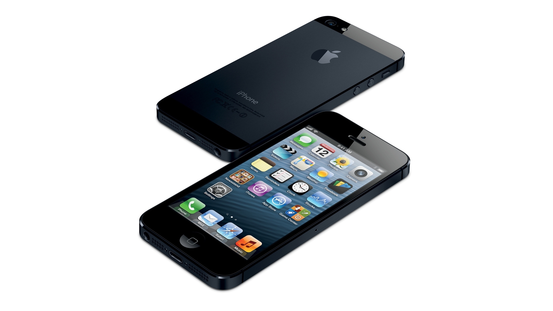 2012苹果黑iphone5手机壁纸封面大图