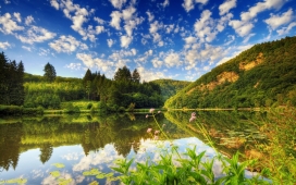美丽的镜面湖景！高清晰国外自然风景大图下载