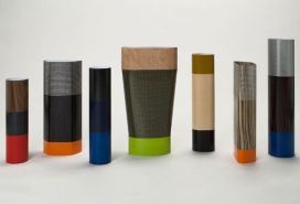 米兰Attico工作室-木，碳，玻璃纤维，粘合薄膜层花瓶