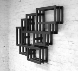 正方形和长方形交替的框架墙式货架-Gerard de Hoop设计师作品