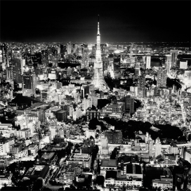 TOKYO东京城市群黑白夜景建筑欣赏-伦敦Martin Stavars摄影师作品