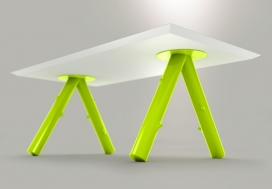波兰Redo家居设计机构作品-绿脚桌子