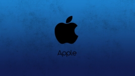 高清晰苹果蓝标志LOGO壁纸