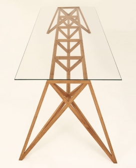 塔式透明玻璃茶几桌子-Strala设计师作品