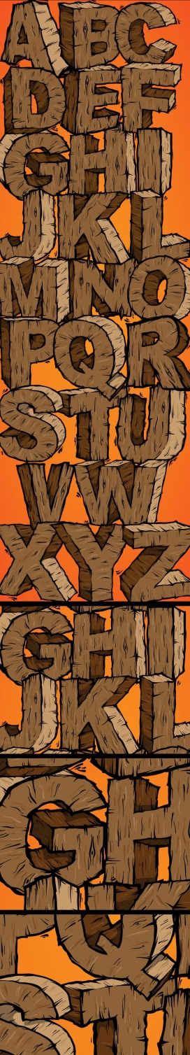 木制立体字母-斯洛伐克布拉迪斯拉发SkNk DSGN插画字体设计师作品