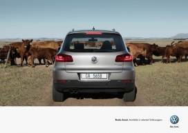 德国大众刹车辅助系统创意平面广告