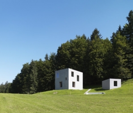 奥地利坡草地林地四四方方的水泥房子-OLKRÜF建筑师作品