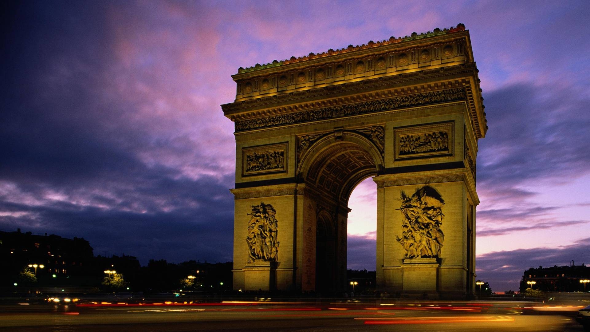 法国巴黎凯旋门夜景壁纸