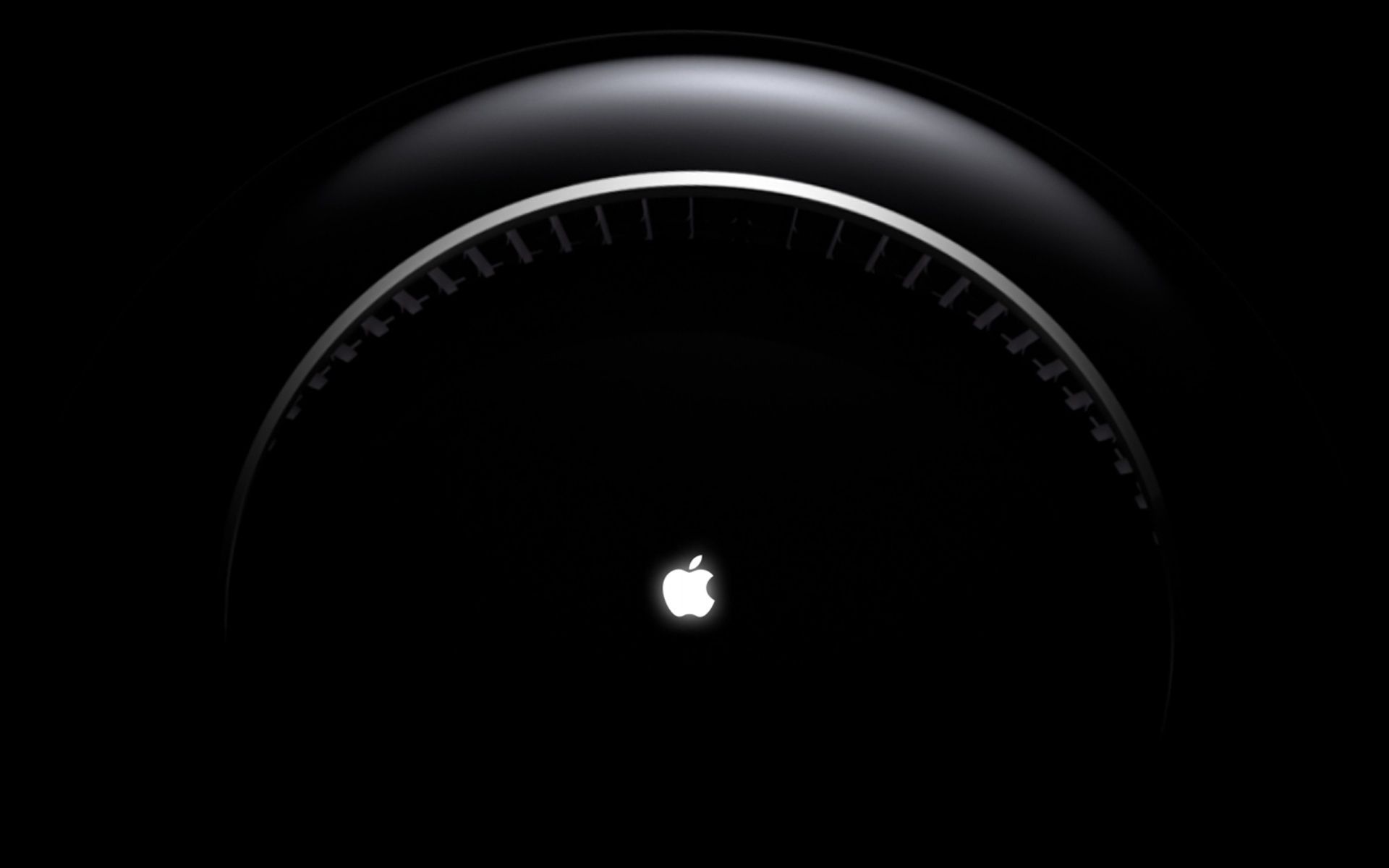 黑色圆形苹果主机壁纸