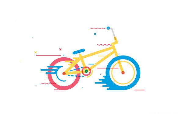 bicicletas-漂亮的手绘卡通自行车插画
