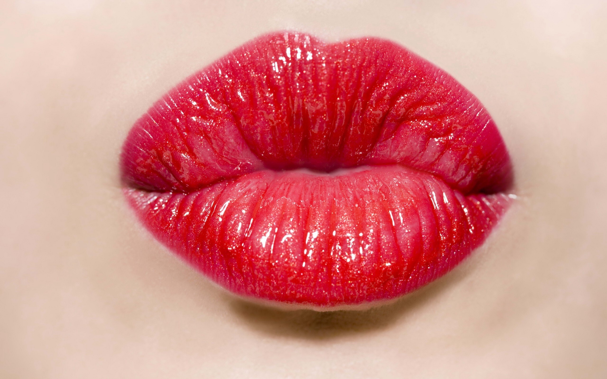 性感清晰的红色嘴唇