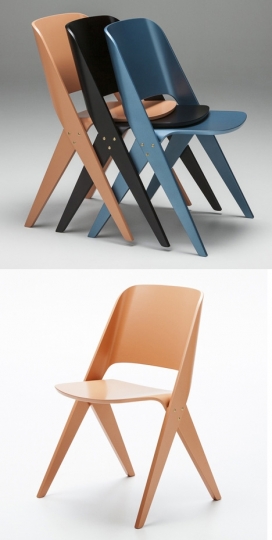 弯曲胶合板元素椅子圆桌子-芬兰家具品牌Poiat产品