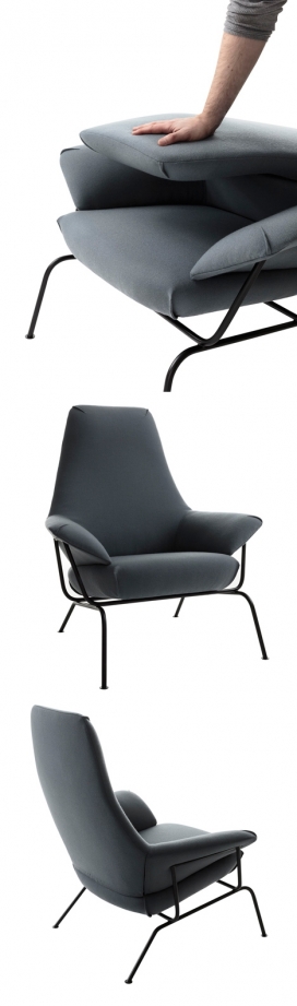 可折叠靠的休闲椅子-意大利Luca Nichetto建筑师作品