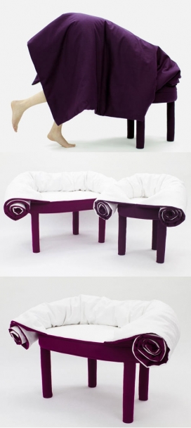 方便蜷缩在沙发上小睡的躺椅-Les M设计师作品