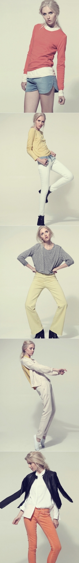 2013丰富多彩的春/夏牛仔裤-按钮式的T恤和印花衬衫