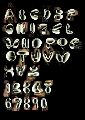 奇思妙想的塑料软管阴影字体-英国伦敦Troy Hyde字体设计师作品