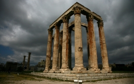 残垣断壁-希腊雅典雄伟的遗址建筑