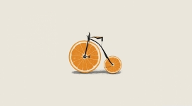 创意脐橙大小轮杂技自行车