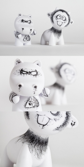 自定义MUNNYWORLD白色陶瓷玩具设计-温哥华Danny Chan玩具设计师作品