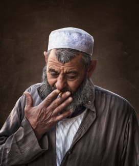巴基斯坦老男人居民肖像作品