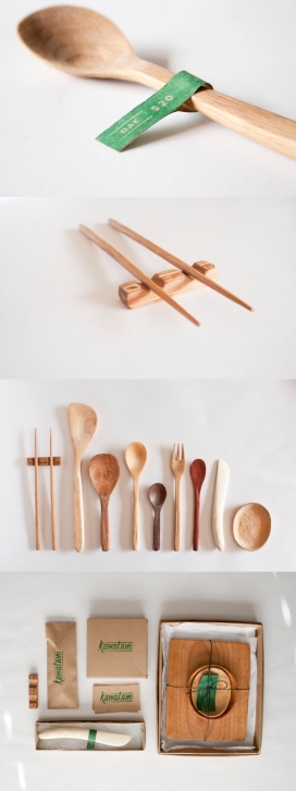 Kawakami川木厨具制品-手雕刻木制品，器皿和盘子-筷子-勺子
