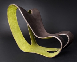 皮革碳纤维和玻璃纤维的X椅子-精心手工缝制的皮革家居