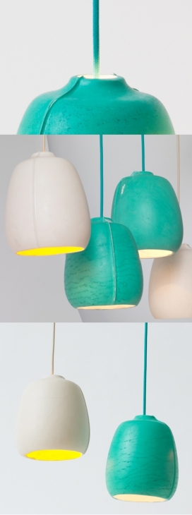 滚塑成型的照明吊灯-德国设计师安妮卡弗莱作品，材质全部采用聚合物石膏