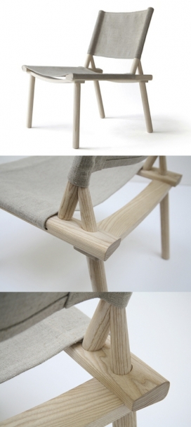 亚麻坐垫靠背组装椅子-伦敦设计节2013-英国设计大师Jasper Morrison作品