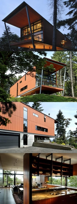 沃德堡邦克楼-建筑位于美国西雅图，是一个新的单一家庭住宅，大量的存储空间，一个开放的楼梯连接到上面的寝室楼