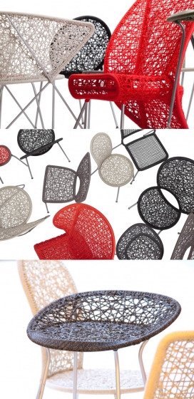 酒吧椅凳-复杂的挂毯编织纺织品椅子-以色列Gaga设计公司作品