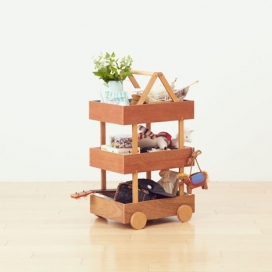 堆叠木制儿童储物盒车-日本设计师Torafu作品