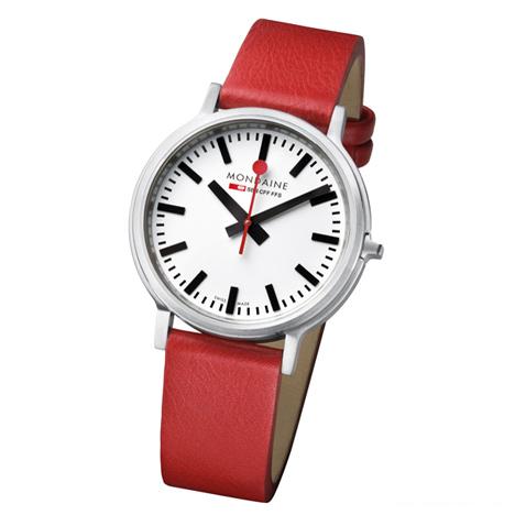 瑞士MONDAINE手表品牌推出的红黑色腕表设