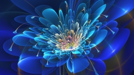 抽象的蓝色花形