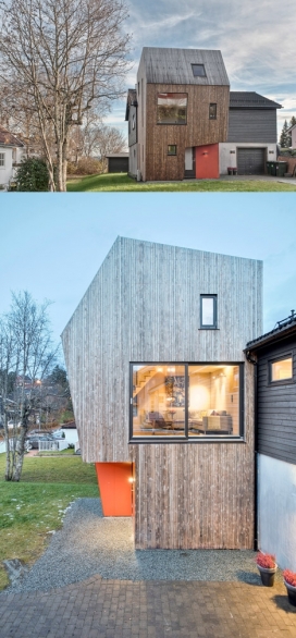 头重脚轻的房子-位于挪威特隆赫姆，一个四口之家的生活空间