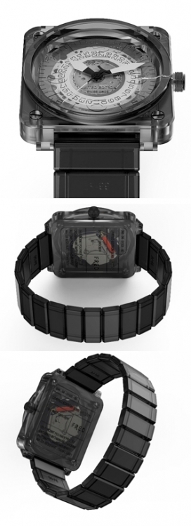 99-PE ™-黑色半透明聚合物手表设计