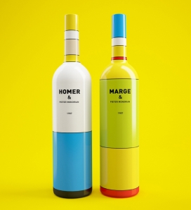 Simpsons饮料包装设计-设计灵感来自Pieter Mondrian彼得蒙德里安的作品